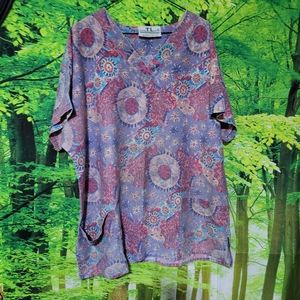 (3361-1)TL Uniforms. Size XL,  purple/Pink,multi colors,